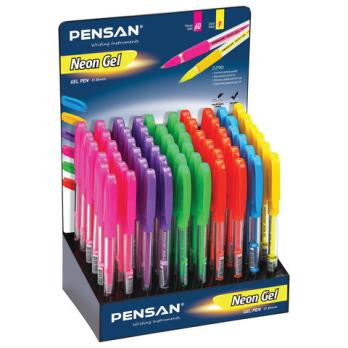 Ручка гелевая ассорти Pensan "Neon Gel" 1,0(0,5)мм, рез.упор  2290 142707