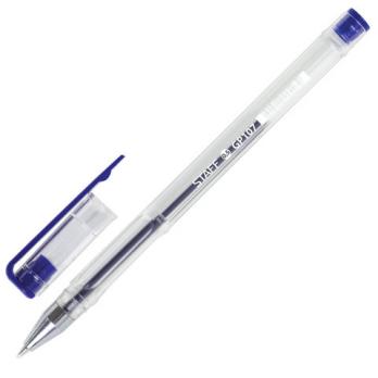 Ручка гелевая синяя Staff 