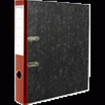 Папка-регистратор 50мм А4 мраморная Attomex "Lite" с уголком, красный корешок  3090911с