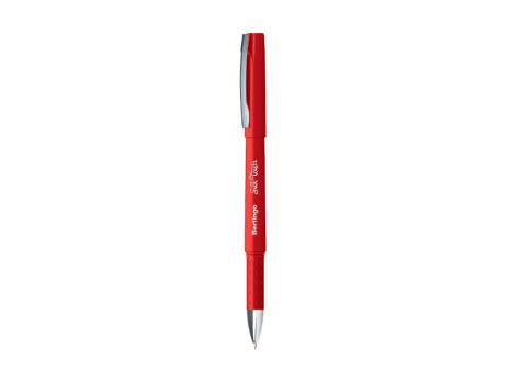 Ручка гелевая красная Berlingo "Silk touch" 0,5(0,3)мм, рез.упор  CGp_05123