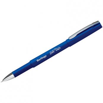 Ручка гелевая синяя Berlingo "Silk touch" 0,5мм, игольч., рез.упор  CGp_05122