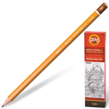 Карандаш ч/гр Koh-I-Noor 1500 8B, желтый корпус  150008B01170RU 180486 025671 012415