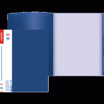 Папка А4 10 файлов deVente "Daily" синяя, сменная этикетка, пластик-0,5мм, фактура "песок"  3100407