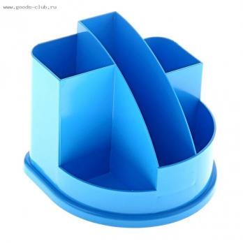 Подставка для канц.принад. deVente голубая, 12,2х12,2х10см, 6отд., пластик.  4104917