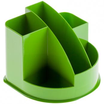 Подставка для канц.принад. deVente зеленая, 12,2х12,2х10см, 6отд., пластик.  4104918