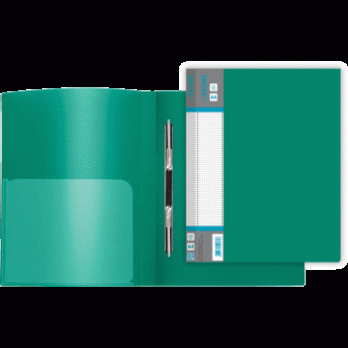Папка с пружинным скоросшивателем А4 deVente "Daily" зеленая, пластик-0,6мм, с карманом  3111700