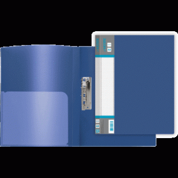 Папка с боковым прижимом A4 deVente "Daily" синяя, с внутр. карманом, пластик-0,7мм  3110707