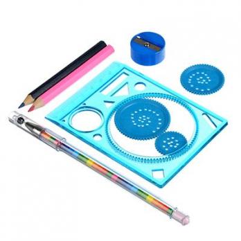 Набор для рисования ClipStudio (спирограф, 2 карандаша, точилка, ручка), пластик, 3 цвета  230-057