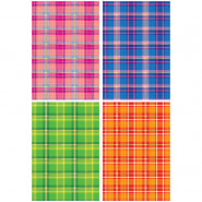 Картон цветной А4  4л/4цв Апплика "Шотландка" с тиснением, в папке  С4284-01