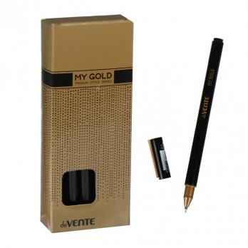 Ручка гелевая черная deVente "My Gold" 0,5(0,3)мм, черный корпус  5051916