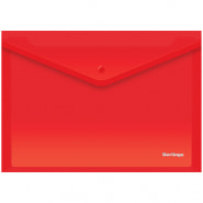 Папка-конверт с кнопкой А4 Berlingo красная, пластик-0,18мм  AKk_04103 