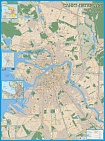 Карта настенная "Санкт-Петербург" 101х132см в алюминевой рамке