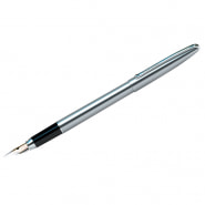 Ручка перьевая синяя Berlingo "Silk Prestige" 0,8мм, корпус-хром, пластиковый футляр CPr_82535 20939