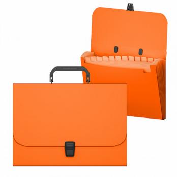 Папка-портфель А4 12отд Erich Krause "Matt Neon" пластик-0,7мм, оранжевый   ЕК 50462