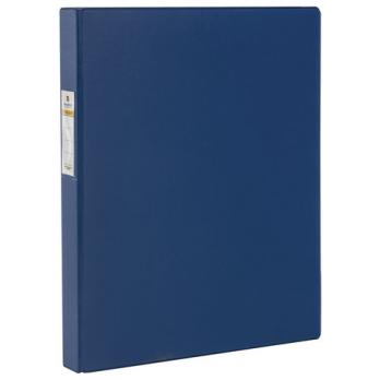 Папка А4 на 4-х кольцах (d=30мм) Brauberg синяя, корешок-35мм, картон, до 250л  221484