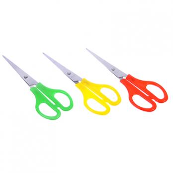 Ножницы 16см цветные пластиковые ручки, ассорти  589-001