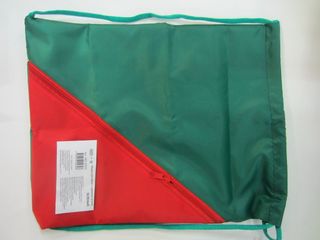 Мешок для обуви 34х43см Проф-Пресс "Зеленый с красным уголоком" 1 карман, полиэстер  МО-4939