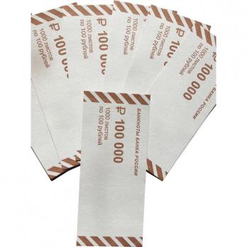 Накладки для упаковки корешков банкнот, номинал 100 руб., комплект 1000шт