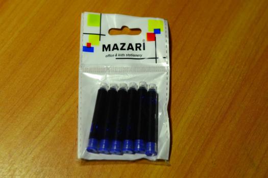 Картридж для перьевой ручки синий "Mazari" h=5см, 1шт   М-7941 