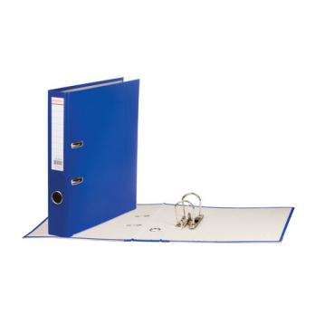 Папка-регистратор 50мм А4 синяя Brauberg с уголком, пластиковое покрытие  226590