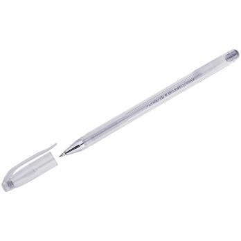 Ручка гелевая серебряная Crown "Hi-Jell Metallic" 0,7(0,5)мм, металлик  HJR-500GSM  001965