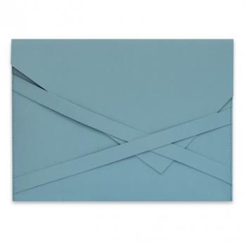 Папка для документов А4+ 1отд Феникс+ "Наппа" верх-голубой, внутри-серебряный, иск.кожа  47089