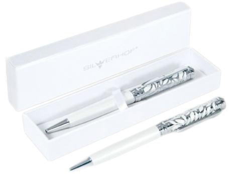 Ручка подарочная шариковая поворотная синяя Silverhof "Glam Shine" с кристаллами  026082-02