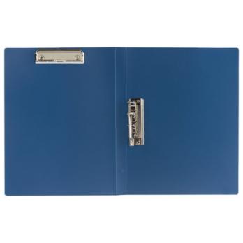 Папка с 2 металлическими прижимами Brauberg "Стандарт" синяя, до 100 листов, 0,6мм, 221625