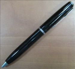 Ручка подарочная шариковая синяя, с поворотным механизм,утолщ.метал.корпус,черный с серебром 102/к55