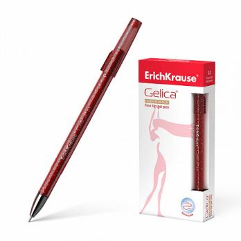 Ручка гелевая красная  Erich Krause "Gelica " 0,5(0,4)мм, игольчатая  ЕК 45473