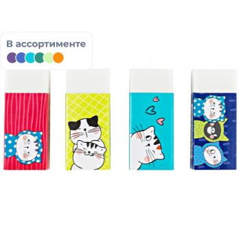 Ластик M&G "So Many Cats" 43x18x12мм, прямоугольный, в карт.футляре, белый   1556183
