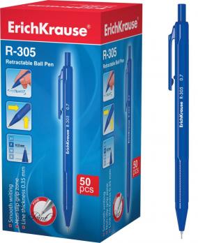Ручка шариковая автоматическая синяя Erich Krause 