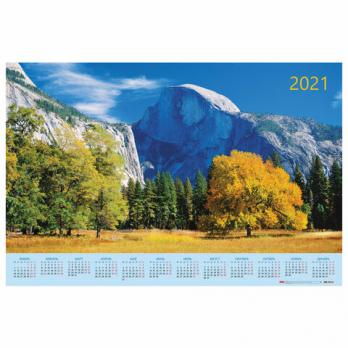 Календарь настенный листовой 2021г 90х60см Hatber 