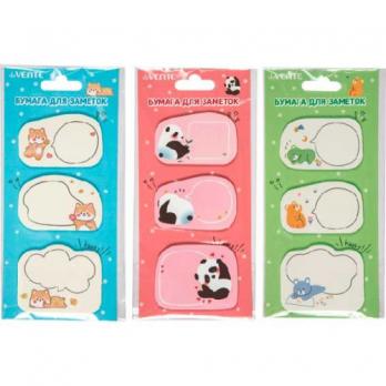 Блок самоклеящийся 55х55мм deVente "Shiba, Panda, Bear" 3цв по 20л  2010362