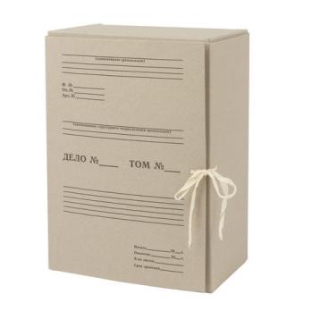 Короб архивный 330х150х240мм Staff разборный, переплетный картон, хлопчатобумажные завязки   110931