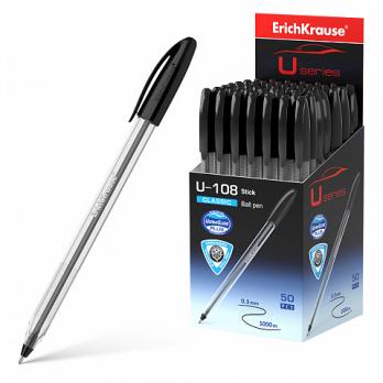 Ручка шариковая черная Erich Krause "U-108. Classic Stick" 1,0(0,3)мм  ЕК 47566
