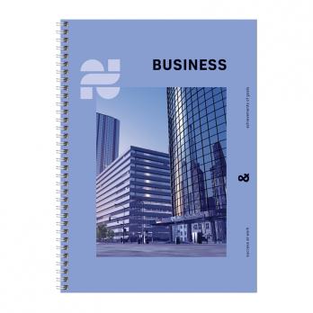 Записная книжка на гребне А4 160л клетка BG "Business" тв.обложка, гл. лам. ТТ4гр160_лг 11225 341861