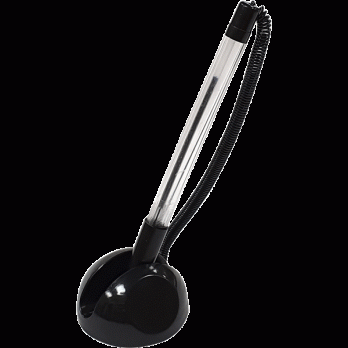 Ручка шариковая настольная синяя Attomex 0,7мм, на липучке, черный корп., пластик. шнур  5072601