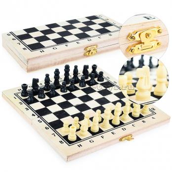 Шахматы деревянные поле 29 см, фигуры из пластика S068-4 702158