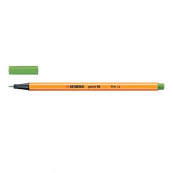 Ручка капиллярная зелено-оливковая Stabilo "Point 88/63" 0,4мм  88/63  079368
