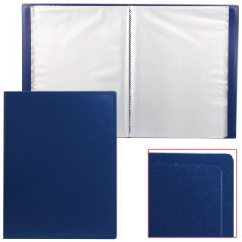 Папка А4 10 файлов Staff синяя, корешок-8мм, пластик-0.5мм  225688