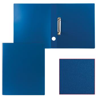 Папка А4 на 2-х кольцах (d=30мм) Staff синяя, корешок-40мм, пластик-0,5мм, до 300л 225720