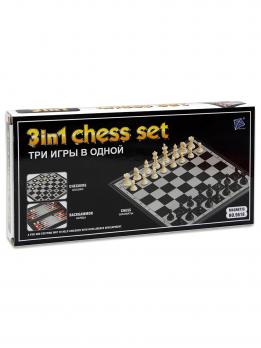 Игра настольная Miland "Шашки, шахматы, нарды" фигуры магнитные пластиковые, поле 30см  P00079