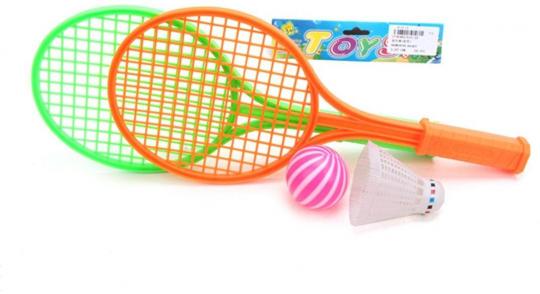 Набор для тенниса и бадминтона : 2 ракетки + мяч + волан  988Z  672581