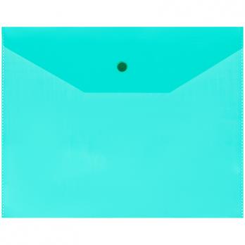 Папка-конверт на кнопке OfficeSpace А5 (190*240мм) 120мкм, полупрозрачная, зеленая 344555