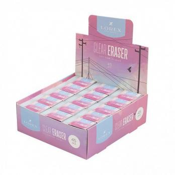 Ластик Lorex "Clear Cotton Clour" 35х22х10мм, прямоугольный, в картонной упаковке, бело-голубой  LXESCL-CC  212036