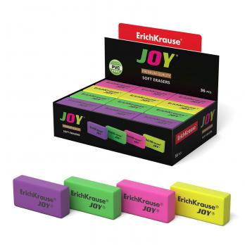 Ластик ErichKrause "Joy" 40х20х10мм, прямоугольный, ассорти  ЕК 34649