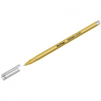 Ручка гелевая золотая Berlingo "Brilliant Metallic" 0,8(0,6)мм, металлик  CGp_40009  293288