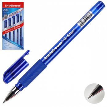 Ручка гелевая синяя Erich Krause "G-Star" 0,5(0,4)мм, рез. упор, тонир. корпус  ЕК 45206
