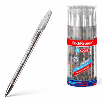 Ручка гелевая синяя Erich Krause "InColor Rough Native" 0,5(0,4)мм, прозр. корпус  ЕК 48785
